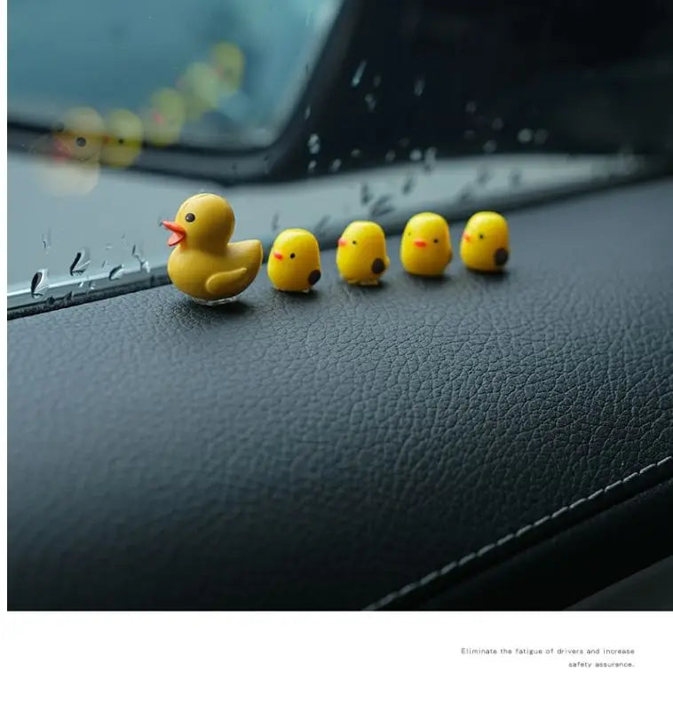 5Pcs Cute Mini Ducks Car Interior Decoration Auto Rearview Mirror Dashboard Ornaments For Woman Man Gift Car Accessories
