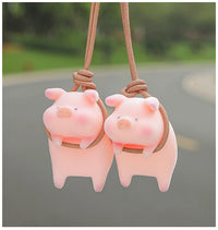 Cute Lucky Pig Car Accessorie Swing Tigger Car Pendant Panda Auto Rearview Mirror Pendants Birthday Gift Decoraction Ornament