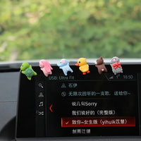 6/1pcs Cute Animal Ornament Car Center Console Display Screen Ornament Car Rearview Mirror Bike Little Turtle Cute Pendant Doll