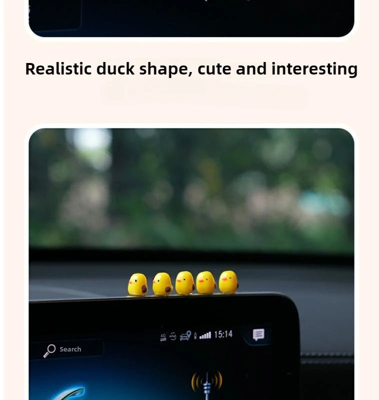 5Pcs Cute Mini Ducks Car Interior Decoration Auto Rearview Mirror Dashboard Ornaments For Woman Man Gift Car Accessories