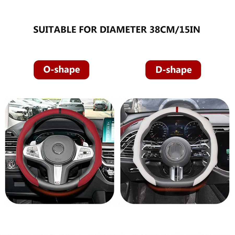 2026 NEW NAPPA Car Steering Wheel Cover Booster Cover For Ford Mustang S197 S650 Diameter 38cm Breathable Non-slip Accessories