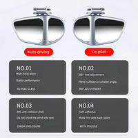 Car Rearview Mirror Blind Spot Mirror Front and Rear Wheels 360° Adjustable Wideangle Blind Spot Reflective Reversing