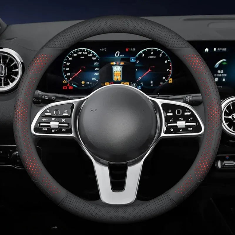 O/D Type Nappa Leather Car Steering Wheel Cover Universal Steering Wheel Cover Steering Wheel Accessories Anti Slip Handle Cover