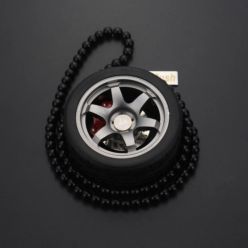 Car Mirror Rearview Pendant Auto Interior Decor Pendants Aluminum Wheel With Shock Absorber Ornament Hanging Accessories