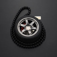 Car Mirror Rearview Pendant Auto Interior Decor Pendants Aluminum Wheel With Shock Absorber Ornament Hanging Accessories