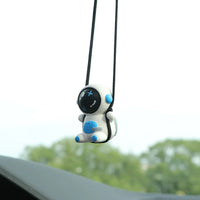 Gypsum Swing Astronaut Car Pendant Cartoon Robot Rearview Mirror Car Interior Accessories Auto Decoration Aromatherapy Ornament