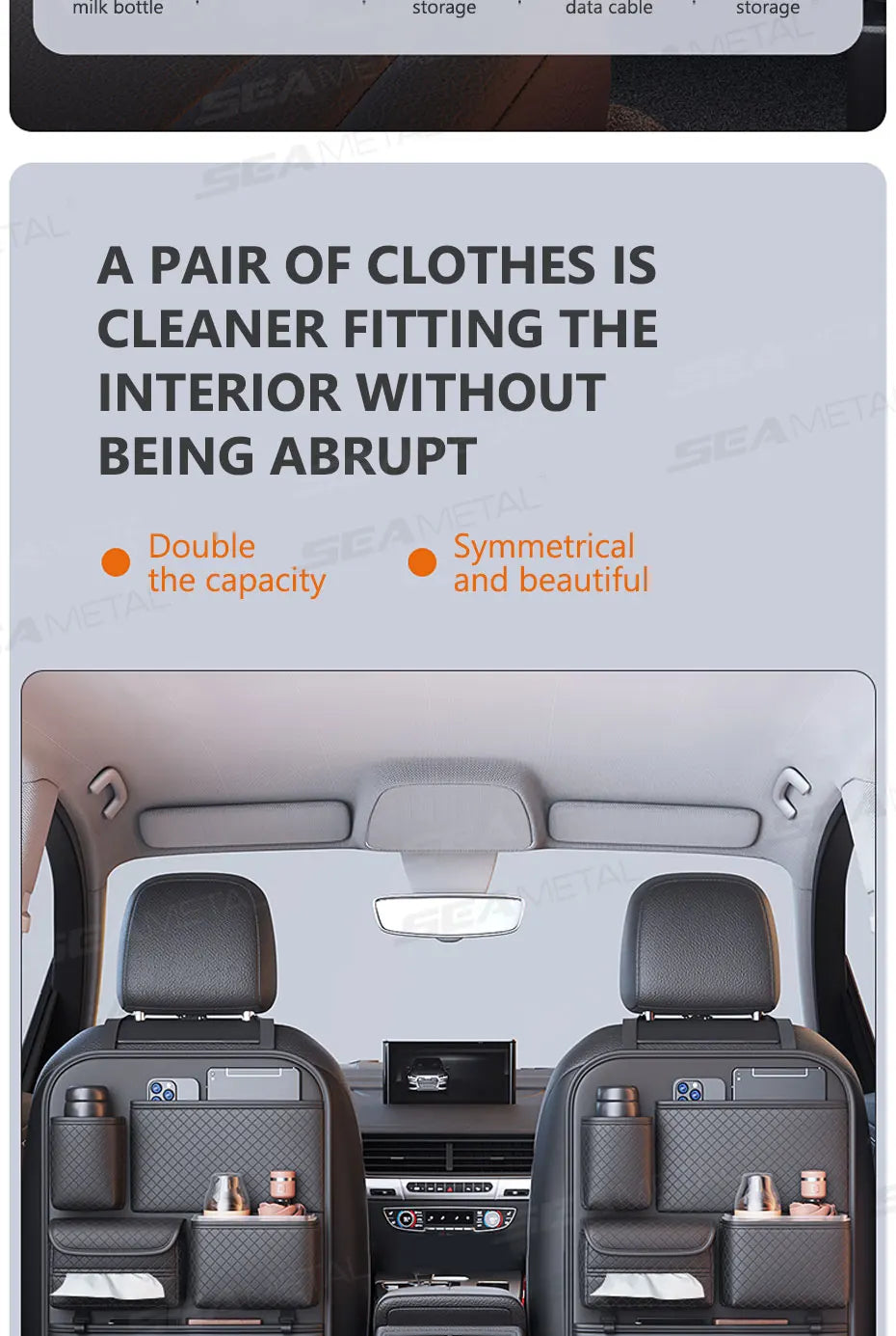 Organizador Premium para Respaldo de Auto