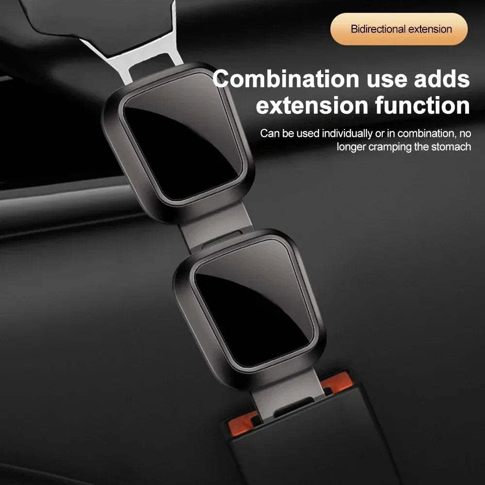 2PCS Car Seat Belt Clip Extender Safety Buckle for Tesla Porsche Thick Insert Socket Lock Buckle Plug - Automotive Safety
