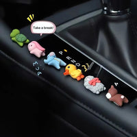 6/1pcs Cute Animal Ornament Car Center Console Display Screen Ornament Car Rearview Mirror Bike Little Turtle Cute Pendant Doll