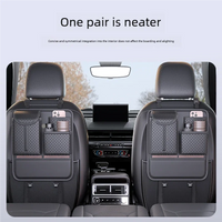 JFBONIN  Quilted Car Seat Back Organizer Storage Bag High Capacity Multi Pocket Tissue Box Holder Automotive System