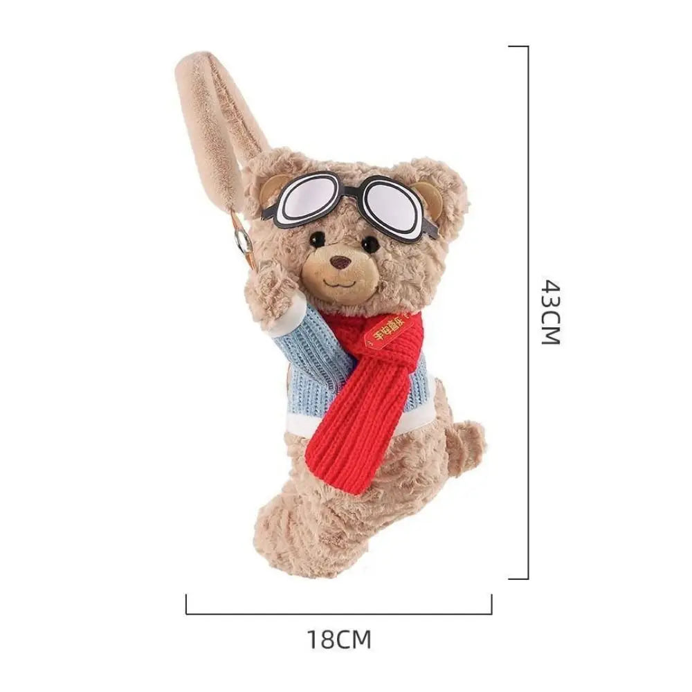 New Plush Car Tissue Box Bear Hanging Hanging Tissue Box Cartoon Armrest Box Paper Case Car Inner Decor