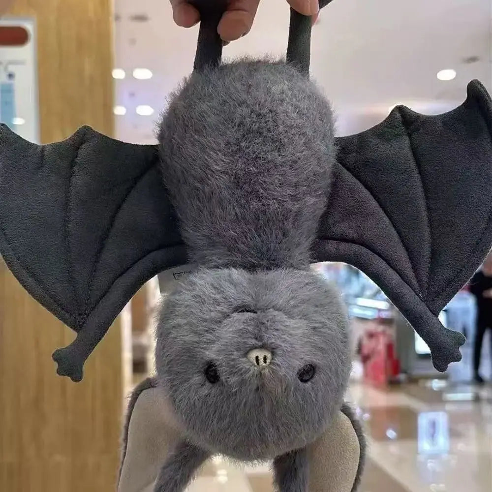 Kartoon 22cm Bat Cartoon Funny Design Bat Plushies Soft Stuffed Grey Bat Stuffed Animal Car Decoration