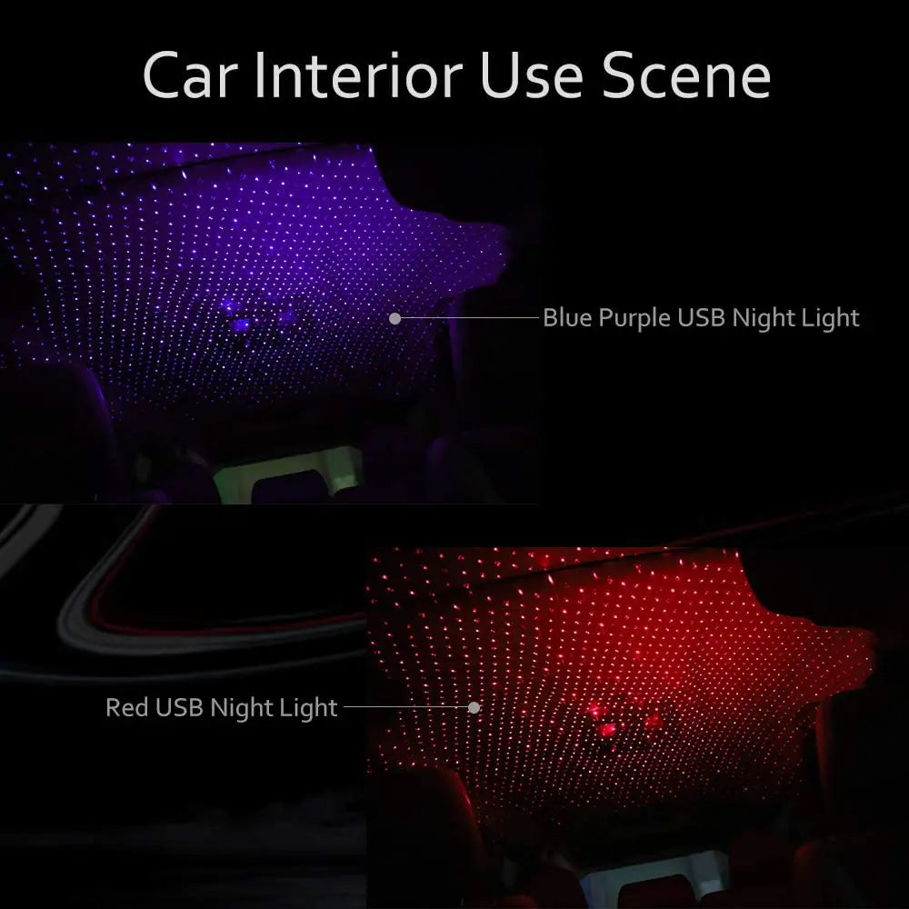 Proyector LED Cielo Estrellado para Auto – Efecto Galaxia USB