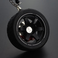 Car Mirror Rearview Pendant Auto Interior Decor Pendants Aluminum Wheel With Shock Absorber Ornament Hanging Accessories