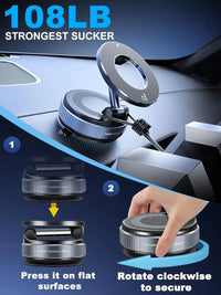 Folding Strong Magnet Magnetic Phone Holder 360° Rotation Desk Car Vacuum Suction Windshield Dashboard Mobile Holder