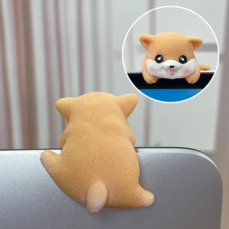 Cute Screen Ornaments Monitors Easy-Lying Animal Ornaments Car Navigator Screen Ornaments Computer TV Monitors Animal Ornaments