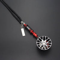 Car Mirror Rearview Pendant Auto Interior Decor Pendants Aluminum Wheel With Shock Absorber Ornament Hanging Accessories