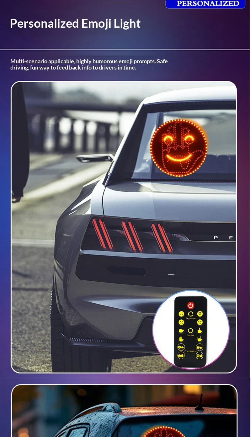 Luz LED de Gestos para Auto – Señal Divertida para Parabrisas Trasero