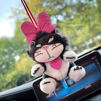 Cute Cat Car Parking Number Plate Temporary Emergency Contact Sign Adorable Automotive Interior Decor for Women Vehicle Accessor