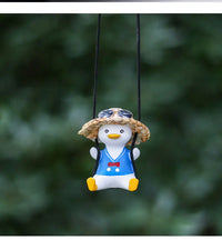 Cute Swing Sitting Duck Car Interior Pendant Auto Rearview Mirror Hanging Ornaments Decoration For Women Man Car Accessories
