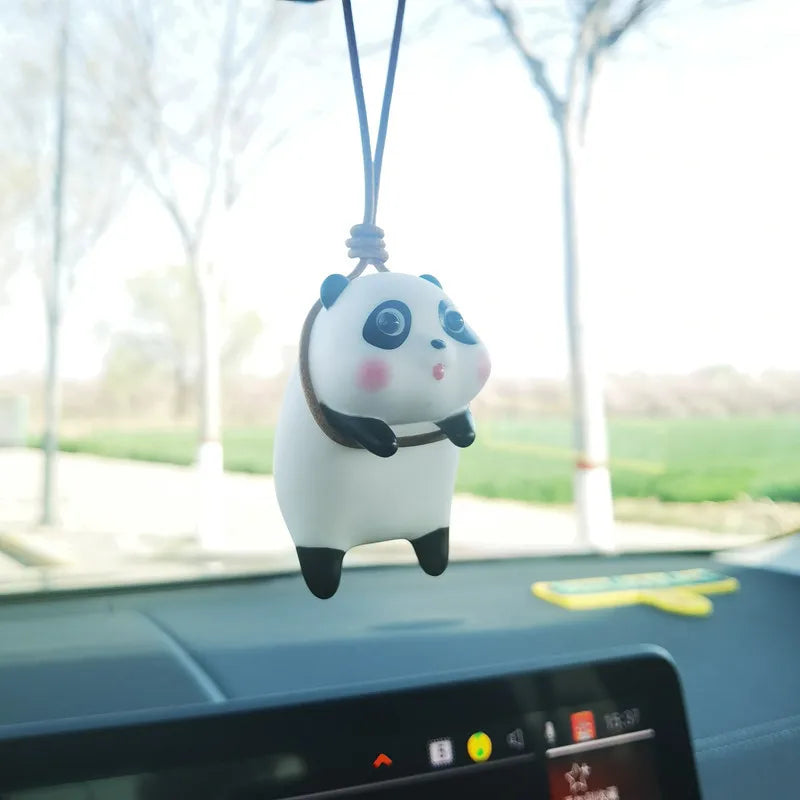 Cute Lucky Pig Car Accessorie Swing Tigger Car Pendant Panda Auto Rearview Mirror Pendants Birthday Gift Decoraction Ornament