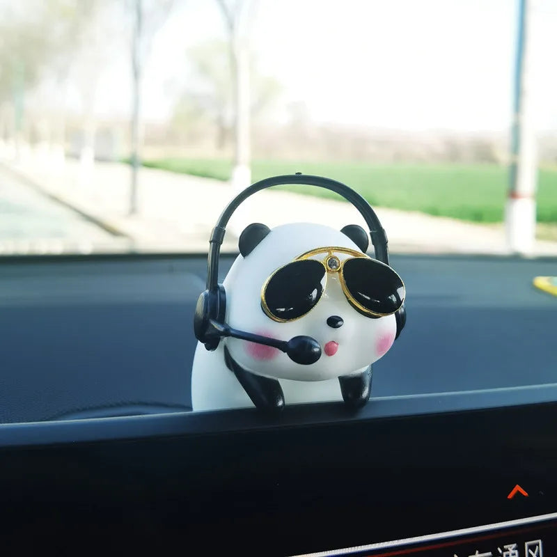 Car Interior Decoration Creative Anime Panda Pendant Ornament Swinging Doll Auto Rearview Mirror Pendant Car Accessories Gift