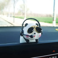 Car Interior Decoration Creative Anime Panda Pendant Ornament Swinging Doll Auto Rearview Mirror Pendant Car Accessories Gift