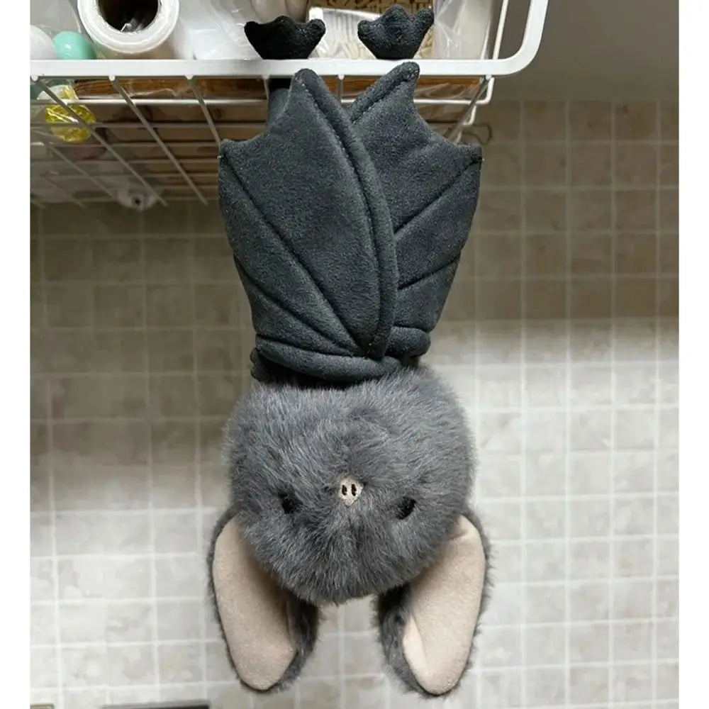 Kartoon 22cm Bat Cartoon Funny Design Bat Plushies Soft Stuffed Grey Bat Stuffed Animal Car Decoration