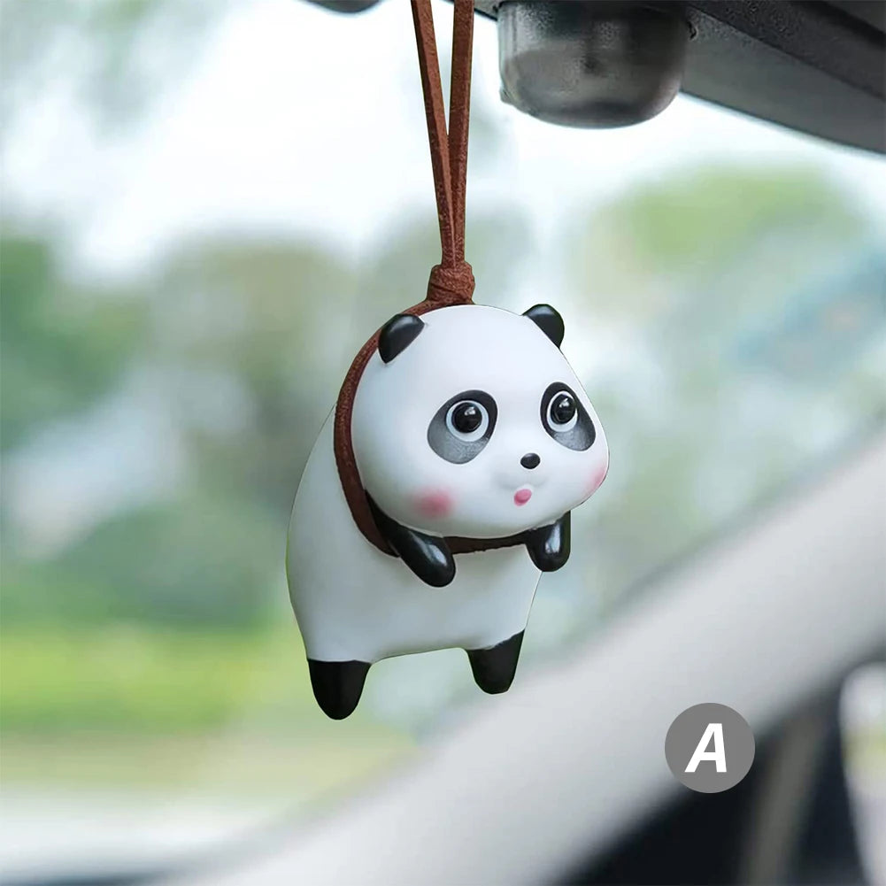 Car Interior Decoration Creative Anime Panda Pendant Ornament Swinging Doll Auto Rearview Mirror Pendant Car Accessories Gift