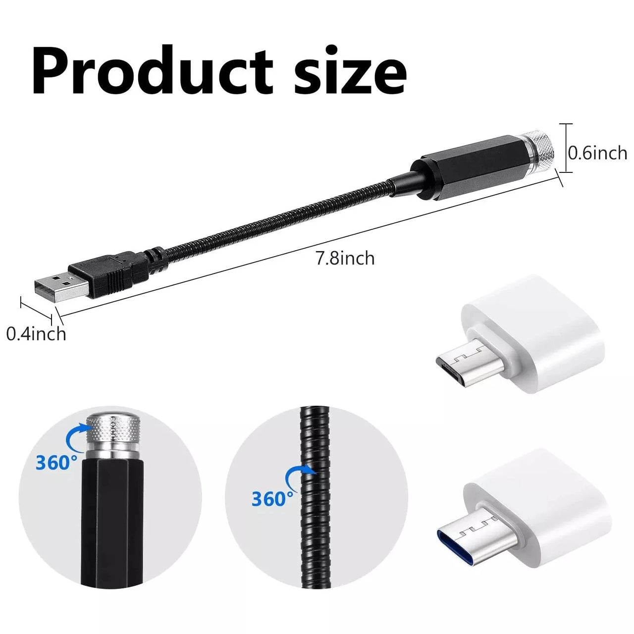 Proyector LED Cielo Estrellado para Auto – Efecto Galaxia USB