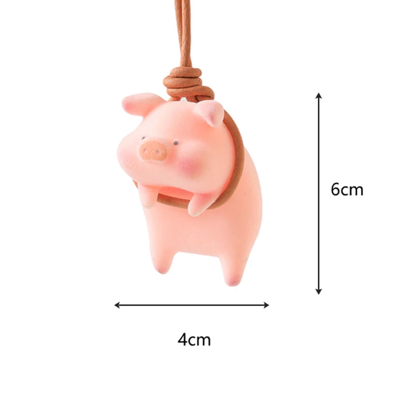 Cute Lucky Pig Car Accessorie Swing Tigger Car Pendant Panda Auto Rearview Mirror Pendants Birthday Gift Decoraction Ornament