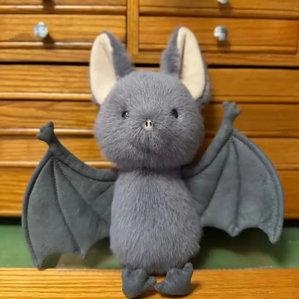 Kartoon 22cm Bat Cartoon Funny Design Bat Plushies Soft Stuffed Grey Bat Stuffed Animal Car Decoration