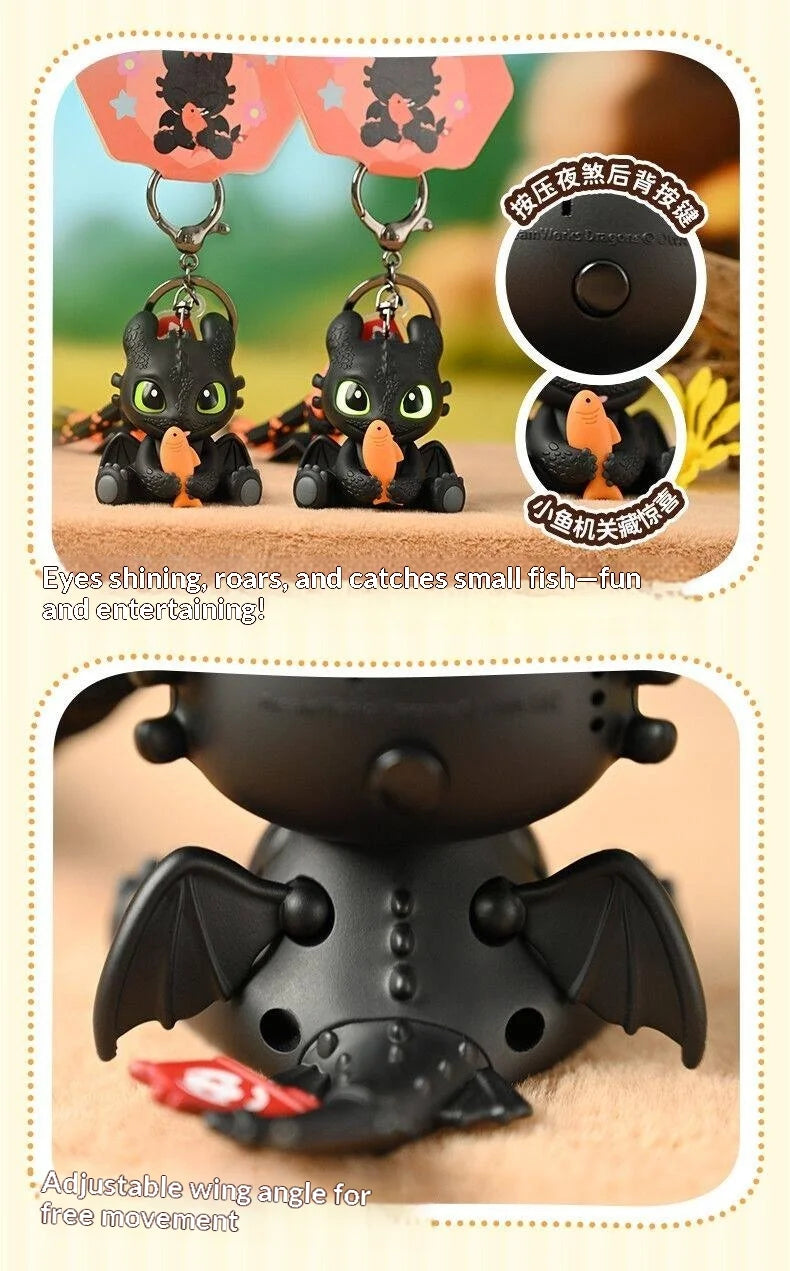 Potdemiel  Cartoon Dragon Glow Pendant Toothless Plush Glowing Keychain Pendant Cartoon Ornament Backpack Charm Gift For Fans