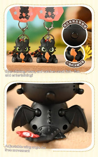 Potdemiel  Cartoon Dragon Glow Pendant Toothless Plush Glowing Keychain Pendant Cartoon Ornament Backpack Charm Gift For Fans