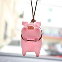 Cute Lucky Pig Car Accessorie Swing Tigger Car Pendant Panda Auto Rearview Mirror Pendants Birthday Gift Decoraction Ornament