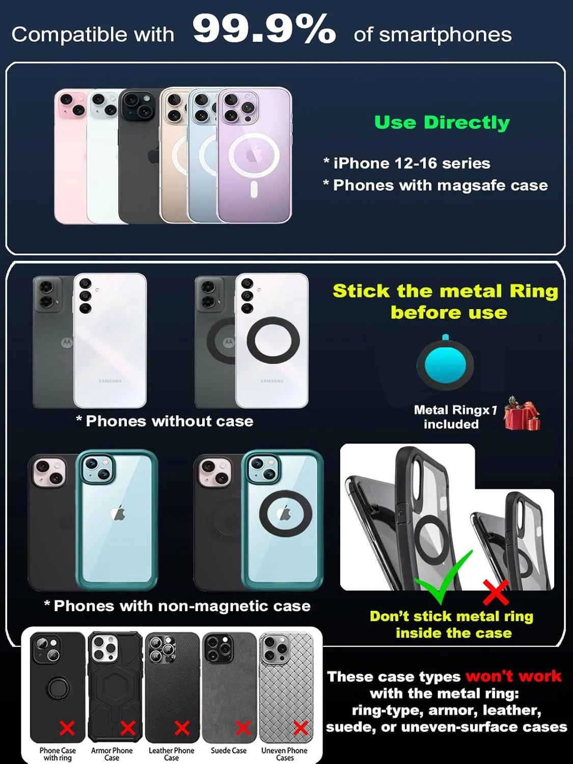 Folding Strong Magnet Magnetic Phone Holder 360° Rotation Desk Car Vacuum Suction Windshield Dashboard Mobile Holder