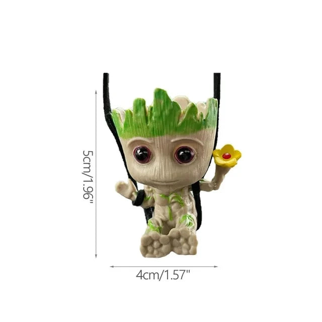 Car Rearview Mirror Decoration Pendant Miniature Model Groot Ornament Cartoon Swing Tree Man Figurine Home Decor Kids Gifts