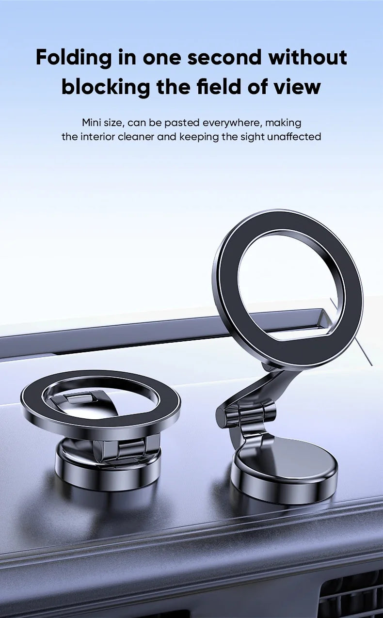 Strong Magnetic Cell Phone Holder Car 360° Swivel Adjustable Back Sticker Holder Magsafe for IPhone 15 Samsung Xiaomi Universal