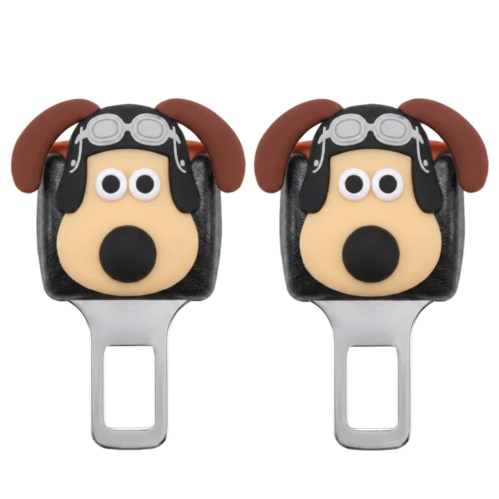 2PCS Head Dog Seat Belt Clip Bulldog Warning Sound Fixing Clip Safety Belt Buckle Clip for Tesla