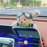 Car Decoration Interior Decoration Bear Screen Ornaments Plush Cartoon Cute Bear Car Center Console Decoration