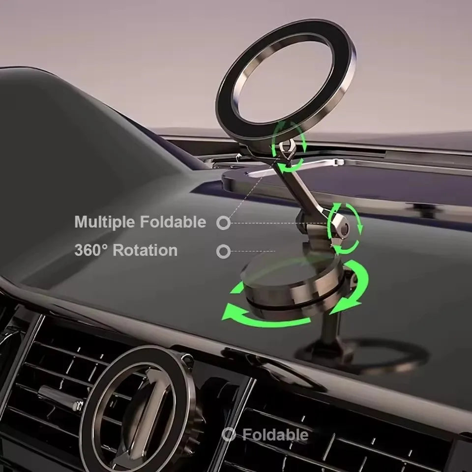 Strong Magnetic Cell Phone Holder Car 360° Swivel Adjustable Back Sticker Holder Magsafe for IPhone 15 Samsung Xiaomi Universal