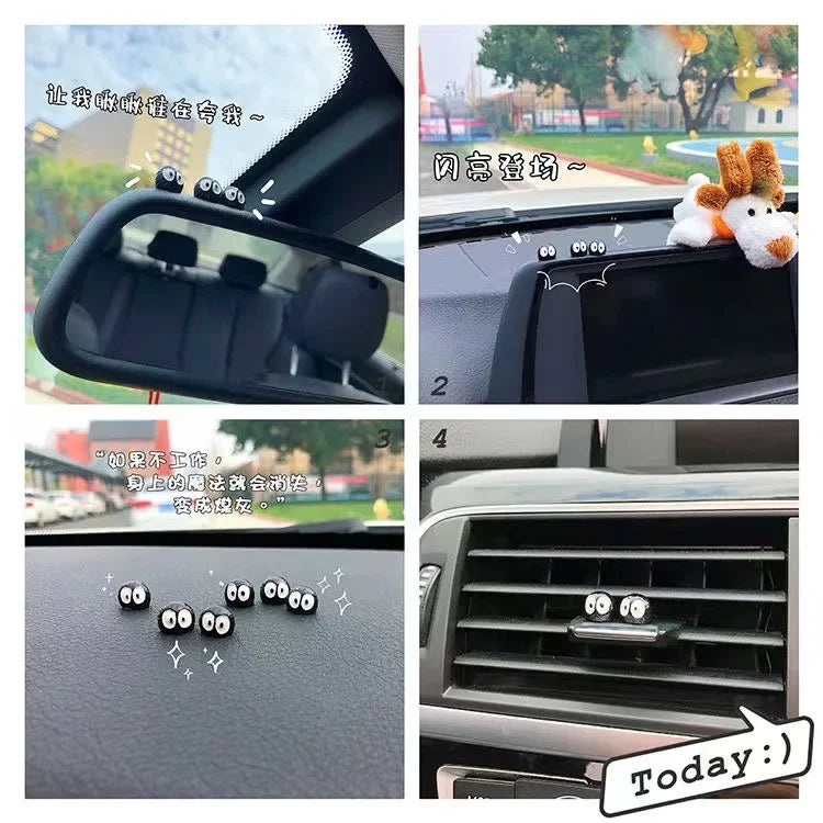 5/10/20PCS Cute Black Elf Car Interior Decoration Funny Auto Center Console Rearview Mirror Ornaments For Car Accessories