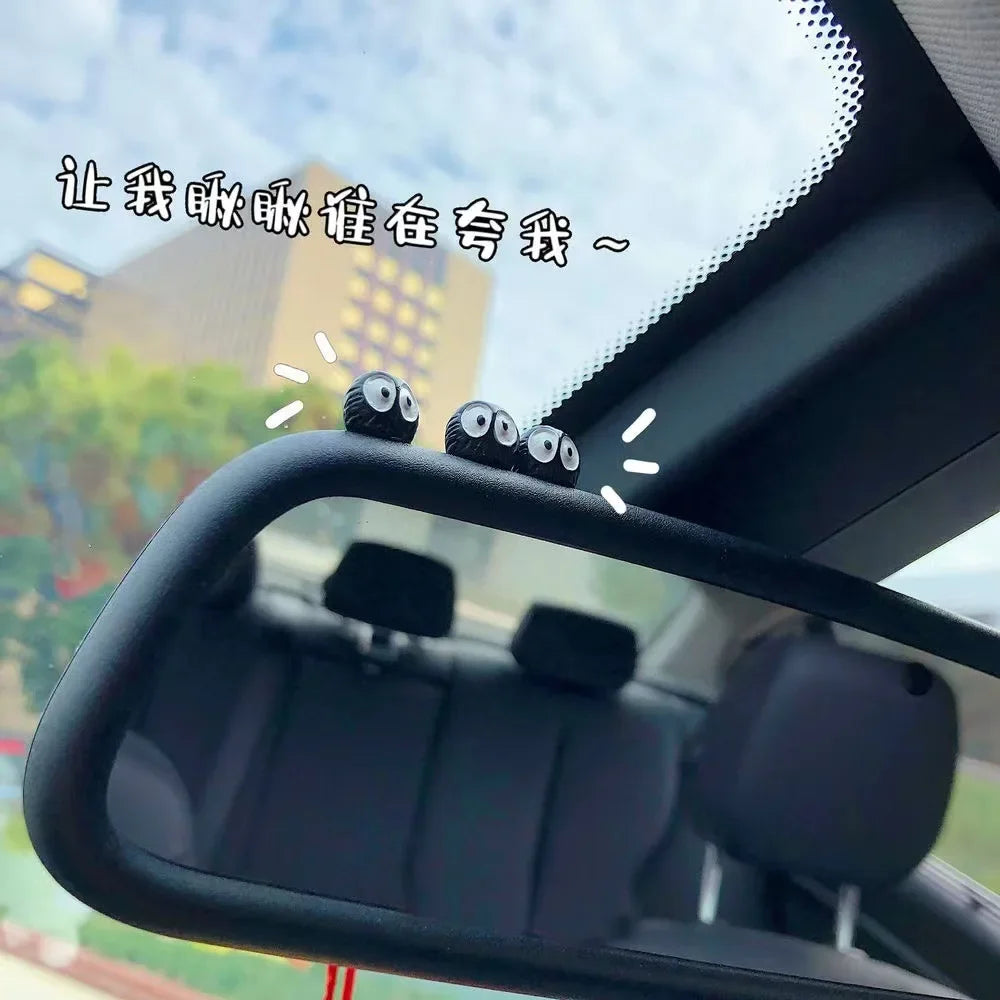 5/10/20PCS Cute Black Elf Car Interior Decoration Funny Auto Center Console Rearview Mirror Ornaments For Car Accessories