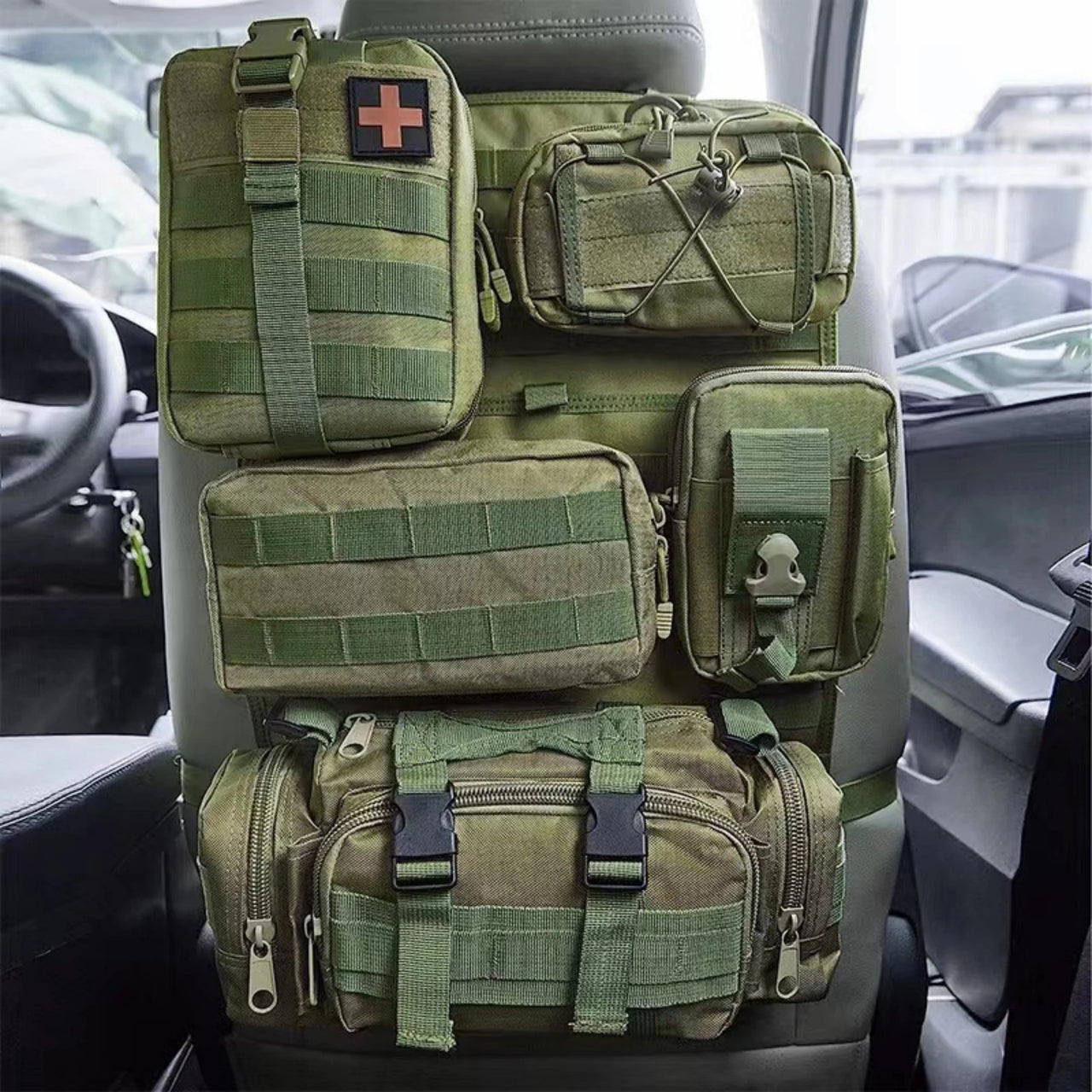 Car Backseat Hanging Bag, Tactical Accessory Organizer, Self-Driving Hunting Outdoor Storage Bag Classified Storage Bag