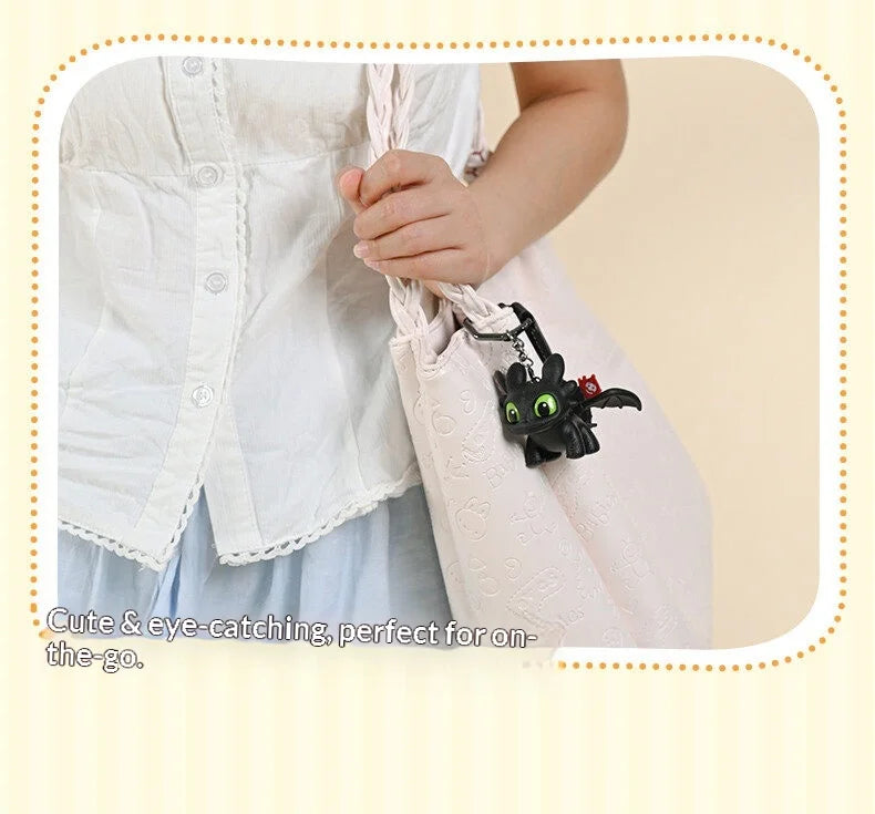 Potdemiel  Cartoon Dragon Glow Pendant Toothless Plush Glowing Keychain Pendant Cartoon Ornament Backpack Charm Gift For Fans