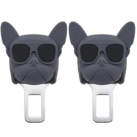 2PCS Head Dog Seat Belt Clip Bulldog Warning Sound Fixing Clip Safety Belt Buckle Clip for Tesla