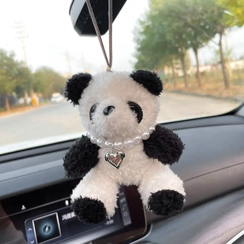 New Cute Lucy Cat Car Pendant Rearview Mirror Pendant Bag Pendant Panda Home Ornaments Kawaii Car Accessories Interior Decorati