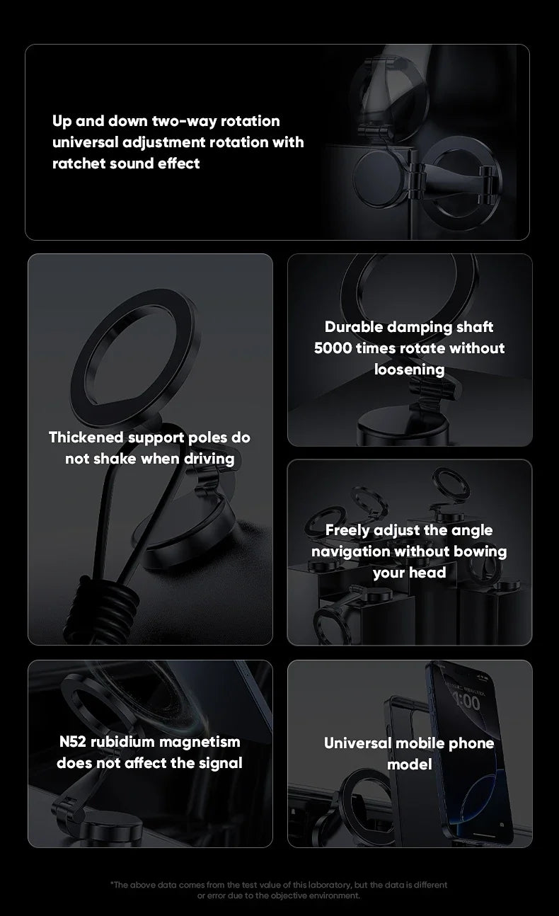 Strong Magnetic Cell Phone Holder Car 360° Swivel Adjustable Back Sticker Holder Magsafe for IPhone 15 Samsung Xiaomi Universal