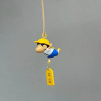 Cartoon Cute Crayon Shin Chan Car Pendant Rear View Mirror Creative Safe Car Interior Decoration Anime Figure Toys Fans Gifts