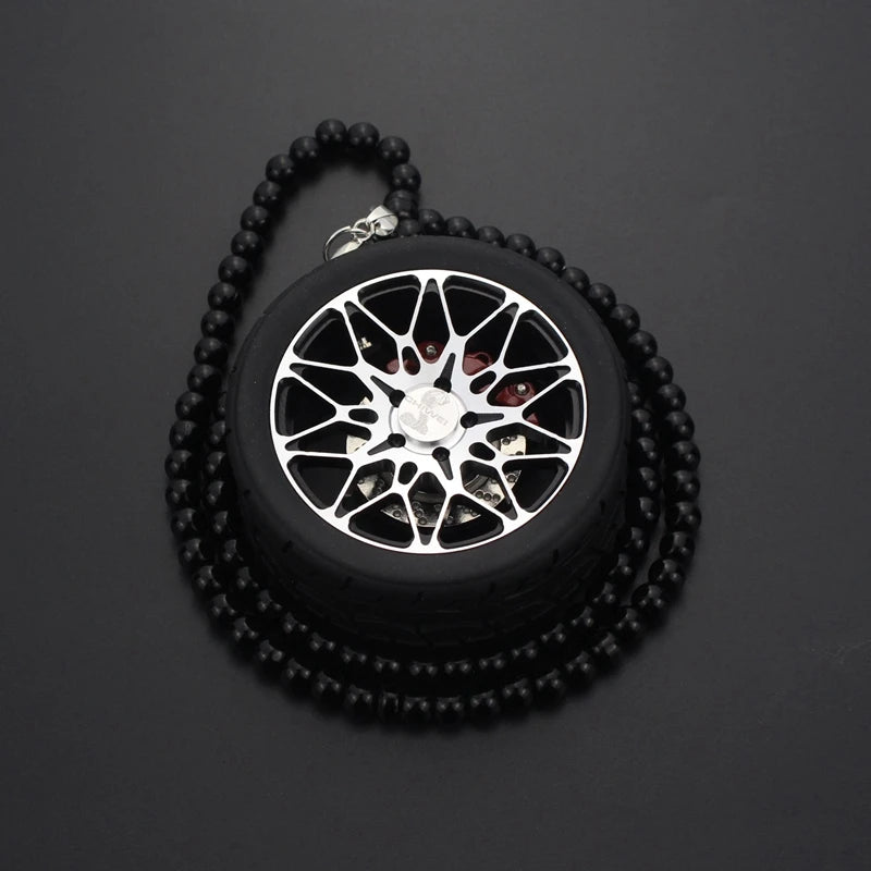 Car Mirror Rearview Pendant Auto Interior Decor Pendants Aluminum Wheel With Shock Absorber Ornament Hanging Accessories